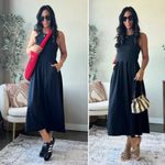 Zella Effortless Cutout Back Hybrid Dress in Black Size Large Photo 10