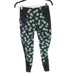 Zelos Womens Leggings Tropical Tango Pineapple Wicking Black XS Photo 2