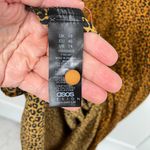 ASOS  Size 14 Orange, Black Animal Print Tiered Long Sleeve Maxi Dress Photo 6