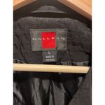 Gallery  Womens Quilted Black Trench Coat Button-Front Size L Photo 1