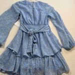 Japna  Light Blue Floral Layered Mini Dress Photo 6