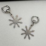 Sun Dangle Drop Earrings for Men Women,Streetwear Punk Hip Hop Unisex Style Silver Photo 2