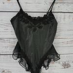 Victoria's Secret VINTAGE BLACK BEADED SATIN LACE TEDDY LINGERIE BODYSUIT M Photo 0