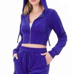 Zenana Outfitters Hoodie Drawstring Short Set. Royal Blue. Large. NWT Photo 0