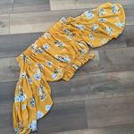 Vestique  Yellow Floral Strapless Boho Crop Top Women's M Photo 0