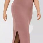 Torrid NWT Maxi Super Soft Scoop Neck Slit Dress in Rose Taupe - Size 1X Photo 0