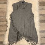 Saks 5th Avenue Blue by Saks Fifth Avenue fringed open front cardigan sweater vest S Photo 6
