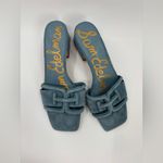 Sam Edelman  Waylon Leather Slide Sandals – Dark Coastal Blue Suede Photo 2