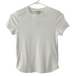 Madewell  Women's Regenerative Cotton Ribbed Crewneck Tee Eyelet White XXS New Photo 1