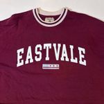 Pull & Bear Paradise League Maroon Cropped Sweatshirt Size S Long Sleeve Red Photo 3