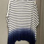 CHAPS Ombre Blue Striped Poncho One Size Photo 0