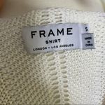frame denim Frame Top Le Crochet Mako Boxy Scalloped Hem Knit Short Sleeve Ivory Cream Photo 8