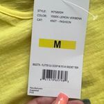 By Design Womens Scoop Neck Flutter Sleeve Crochet Trim Lemon Verbena Top Sz M Photo 7