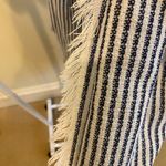 ZARA Black and White Striped Scarf Photo 2