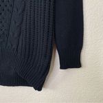 SO NWT  Kohl’s Black Cable Knit Black Long Sleeves Pullover Women’s Sweater Photo 5