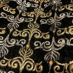 Alice + Olivia Black Gold Silver Velvet Mini Cocktail Dress Size 6 Photo 10