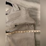 J.Crew Size S Black White Stripe Long Sleeve V Neck Collared Popover Tunic Top Photo 8