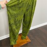 Vintage Michael Carrie Pants Lounge Buildings Art To Wear Lagenlook Green Black Size L Photo 5