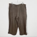 (Large Petite) J. Jill Brown 100% Linen Cropped Pants Size undefined Photo 1