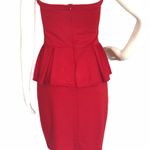 Mango MNG by  Kate Moss Red Strapless Peplum Dress Photo 5