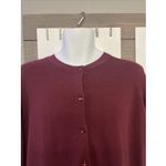 Quacker Factory  Women’s Red Cardigan Sequins Tree Embroidered Long Sleeves Large Photo 4