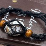 Handmade Handcrafted Tumbled Citrine Oregon Coast Agate Crochet Adjustable Bracelet Photo 6