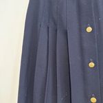 VTG 70s/80s JH Collectible Women’s Sz:12 Navy Blue Maxi Long Wool Pleated Skirt. Photo 10