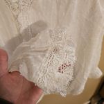 White Lace Swiss Dot Cottagecore Medium Blouse Photo 1