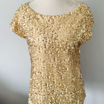 Dressy gold sequined top 🌟🌟🌟 Size L Photo 0