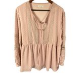 Indigo Soul Babydoll Top Shirt Women 2XL Pink Swiss Dot Summer Fairy Earthy Boho Size undefined Photo 0