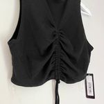 Bebe NWT Women's Two Piece Shirred Knit Dress in Black Size Large Photo 9