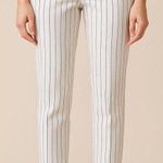 Luciano Dante Elegant Black and White Striped Women's Pants Size 12 Photo 0