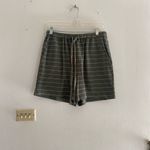 Doe & Rae  green stripe drawstring shorts with pockets S Photo 2
