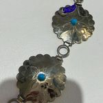 Southwest Faux Turquoise, Silver tone Chain Link Belt, up to 30”, Vintage Photo 2