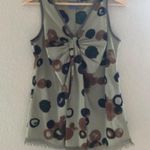 Simply Vera, Vera Wang Simply Vera Vera Wang Blue Twist Front Dotted Sleeveless Tank Top S Photo 1
