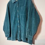 LL Bean Comfort Corduroy Relaxed Shirt Shacket Long Sleeve Blue Teal Size 2X Photo 2