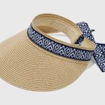 SEA & GRASS X Fabfitfun Straw Visor with Ribbon Photo 0
