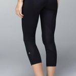 Lululemon Womens Run Inspire Crop II Luxtreme Leggings Zip Pocket Black Size 4 Photo 0
