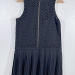 Loft  Drop Waist Dress 10P Black Eyelet Bodice Pleated Skirt Womens Casual Formal Photo 1