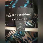 Connected Apparel  Blue and Black Patterned Midi Dress Photo 2