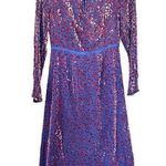 Boden black georgette brown velvet animal print silk blend midi dress 2P Photo 0