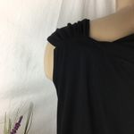 August Silk Black Asymmetrical Neck Sleeveless Top By XL Photo 3