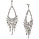 International concepts Crystal Waterfall Statement Earrings in Silver MSRP $35 N Photo 0