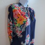 Ralph Lauren Lauren Floral Paisley Print Poplin Dress Tie Long Sleeve Size S Photo 6