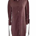 EXPRESS Burgundy Distressed Collared Denim T-shirt Dress Women Size XS | 16-193 Photo 0