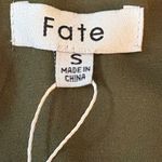 Fate Floral Satin Wrap Long Sleeve Orange Green Midi Small Dress Photo 12