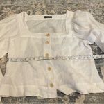 J.Crew  White linen Button-Up Women's Top Photo 2
