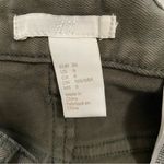 H&M Olive Green Jean Short Shorts Distressed Frayed Hem Photo 2