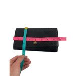 Tory Burch Marion Embossed black leather long envelope wallet Photo 4