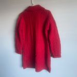 NWT Aran Crafts Ireland 100% Merino Wool Cable Knit Long Sweater Red Size Small Photo 5
